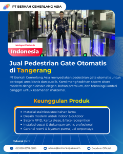 Pintu akses pedestrian swing gate untuk kontrol akses gedung di Tangerang