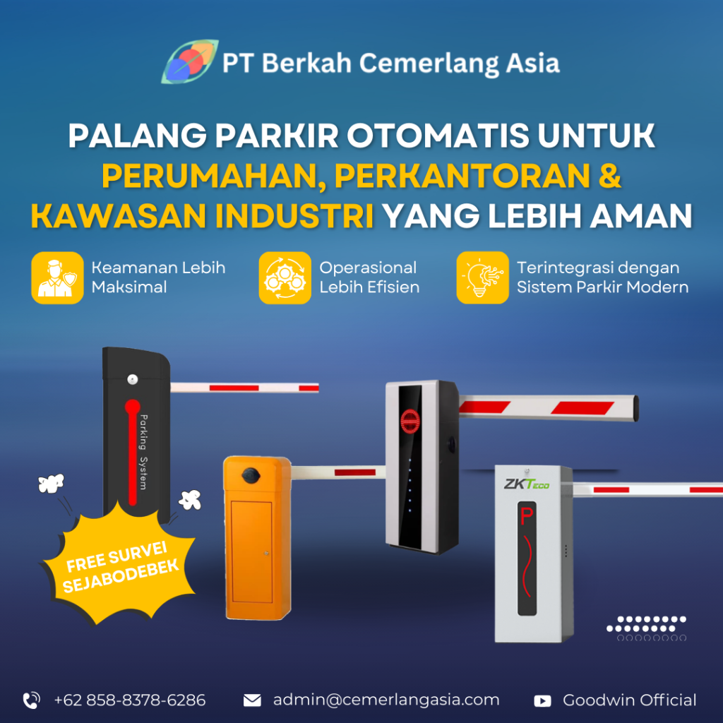 Palang Parkir Otomatis Cemerlang Asia Untuk Perumahan, Perkantoran dan Kawasan Industri