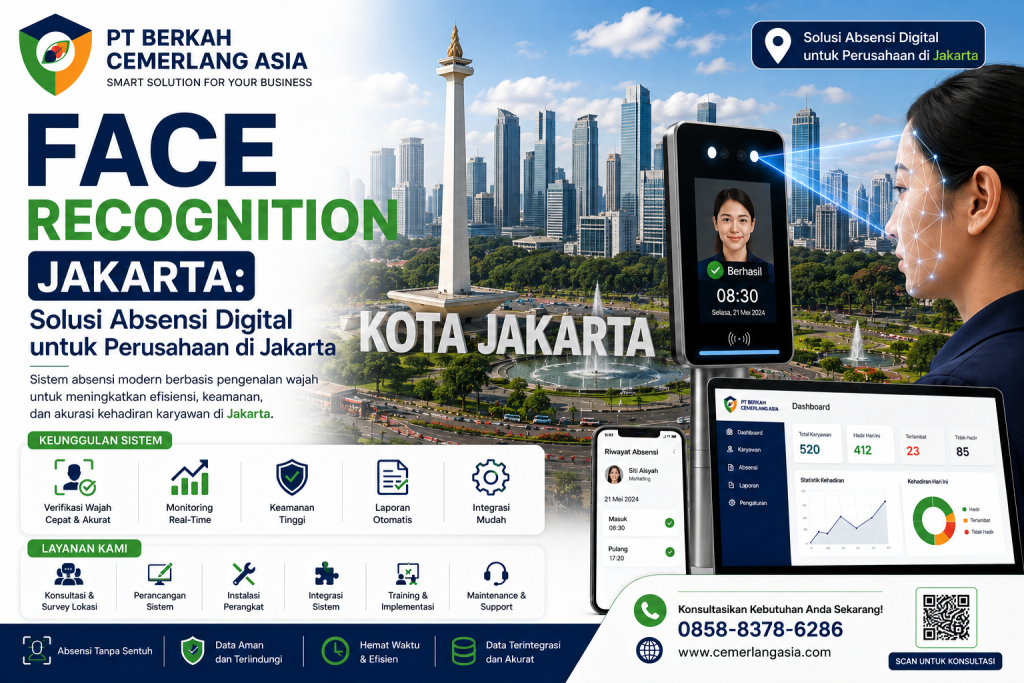 Sistem Face Recognition Jakarta untuk absensi digital perusahaan PT Berkah Cemerlang Asia