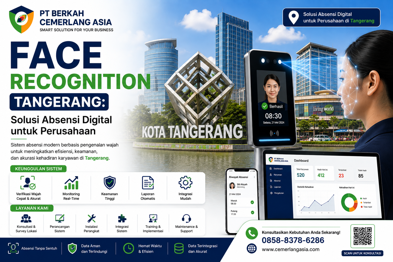 Sistem Face Recognition Tanggerang untuk absensi digital perusahaan PT Berkah Cemerlang Asia